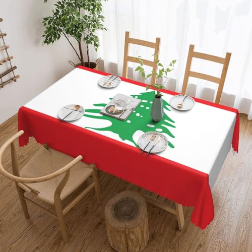 Qwvbn Tischdecke mit Libanon-Flagge, quadratisch, 137,2 x 183,9 cm, wasserdicht und knitterarm, geeignet für Esstische und Teetische Qwvbn Tischdecke mit Libanon-Flagge, quadratisch, 137,2 x 183,9 cm, wasserdicht und knitterarm, geeignet für Esstische und Teetische von Qwvbn