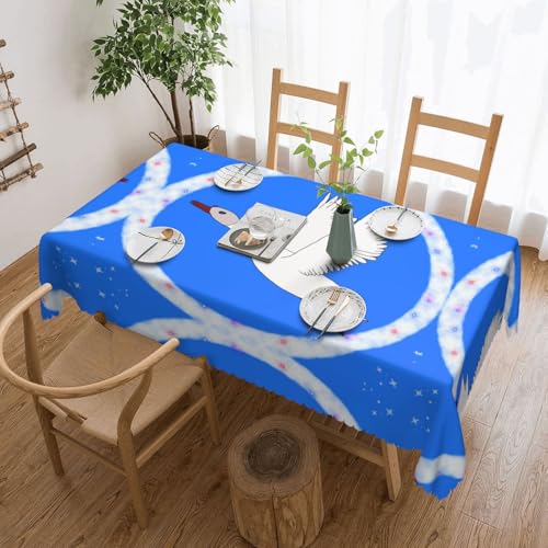 Qwvbn Tischdecke mit fliegender weißer Gans, quadratisch, 137,2 x 183,9 cm, wasserdicht und knitterarm, geeignet für Esstische und Teetische Qwvbn Tischdecke mit fliegender weißer Gans, quadratisch, 137,2 x 183,9 cm, wasserdicht und knitterarm, geeignet für Esstische und Teetische von Qwvbn