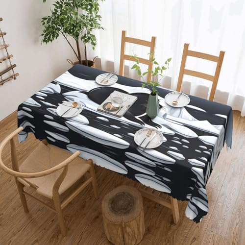 Qwvbn Versiegelt sich auf Eis, quadratische Spitzentischdecke, 137,2 x 183,9 cm, wasserdicht und knitterarm, geeignet für Esstische und Teetische Qwvbn Versiegelt sich auf Eis, quadratische Spitzentischdecke, 137,2 x 183,9 cm, wasserdicht und knitterarm, geeignet für Esstische und Teetische von Qwvbn
