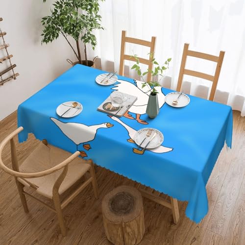 Qwvbn Weiße Goose House quadratische Spitzentischdecke, 137,2 x 183,9 cm, wasserdicht und knitterarm, geeignet für Esstische und Teetische Qwvbn Weiße Goose House quadratische Spitzentischdecke, 137,2 x 183,9 cm, wasserdicht und knitterarm, geeignet für Esstische und Teetische von Qwvbn