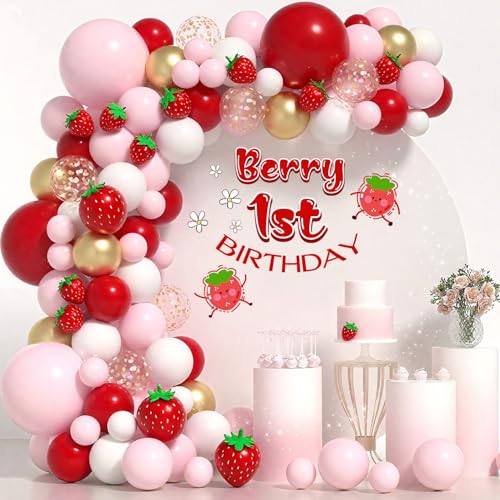 Berry 1. Geburtstag Wandtattoo Erdbeere Erster Geburtstag Wanddekoration Beere Babyparty Geburtstagsdeko von Qxcv
