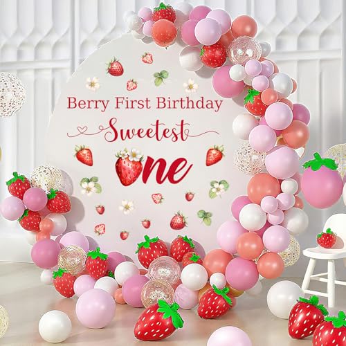 Berry First Birthday Wandtattoo Berry Sweetest One Wanddekoration Erdbeere Babyparty Geburtstag Jahrestag Dekoration von Qxcv