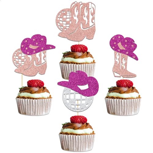 Cowgirl-Disco-Kuchenaufsätze, Discokugel-Cupcake-Topper, Disko-Themen-Geburtstagsparty-Dekoration, Western-Cowgirls, Babyparty-Dekoration, Dekorationen für 1970er-Jahre-Musik, Disco, Cowgirls, Cowgirl-Disco-Kuchenaufsätze, Discokugel-Cupcake-Topper, Disko-Themen-Geburtstagsparty-Dekoration, Western-Cowgirls, Babyparty-Dekoration, Dekorationen für 1970er-Jahre-Musik, Disco, Cowgirls, von Qxcv
