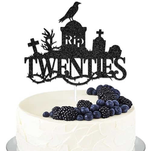 Doppelseitiger Rip Twenties Cake Topper Death to My Twenties Kuchendekoration Happy 30th Birthday Dekoration Rip to My 20s Supplies Schwarzer Glitzer Doppelseitiger Rip Twenties Cake Topper Death to My Twenties Kuchendekoration Happy 30th Birthday Dekoration Rip to My 20s Supplies Schwarzer Glitzer von Qxcv