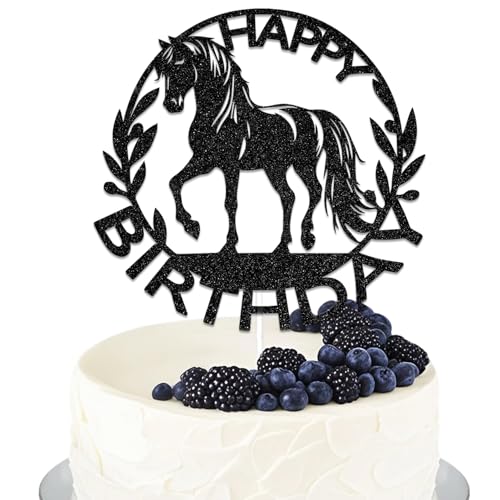 Pferd Happy Birthday Cake Topper Derby Pferd Kuchen Topper Pferderennen Party Dekoration Racing Spirit Geburtstag Kuchen Dekorationen Schwarz Glitzer Pferd Happy Birthday Cake Topper Derby Pferd Kuchen Topper Pferderennen Party Dekoration Racing Spirit Geburtstag Kuchen Dekorationen Schwarz Glitzer von Qxcv