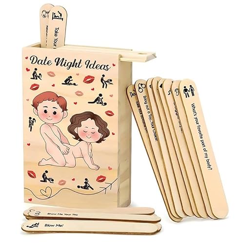 30 Date Nacht Ideen Paare Spiele Date Nacht Geschenke Holz Termine Idee Box für Paare Aktivitäten Romantische Holz Paar Ideen Valentinstag Holzstab Zeichenspiel Wiederverwendbar Holzset für Party von Qxiao
