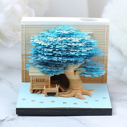 3D-Notizblock, Baumhaus-Papierschnitz-Notizblock mit LED-Licht, abreißbare Kunst, Haftnotizen, kreative 3D-Kunstschnitzerei, Memo-Block, Basteln, Geschenk für Weihnachten, Einweihung, Zuhause, Büro, 3D-Notizblock, Baumhaus-Papierschnitz-Notizblock mit LED-Licht, abreißbare Kunst, Haftnotizen, kreative 3D-Kunstschnitzerei, Memo-Block, Basteln, Geschenk für Weihnachten, Einweihung, Zuhause, Büro, von Qxiao
