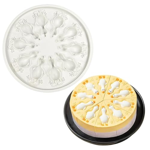 Qxiao Kleine süße 3D-Silikonform mit liegender Ente zum Selbermachen, Pudding, Schokolade, Mousse, Kuchen, Backgeschirr, handgefertigte Kerzen, Seife, Heimdekoration, Geschenk von Qxiao