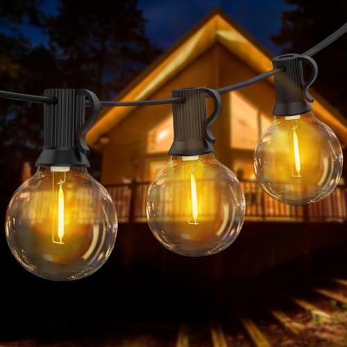 Lichterkette Außen, 12M LED Lichterkette Außen mit 18+3 G40 Lichterkette Glühbirnen Plastik, Wetterfest Outdoor Lichterkette, LED Lichterkette Außen/Innen für Garten Balkon Terrasse Party Camping von Qxmcov