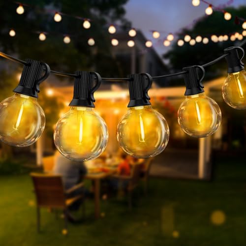 Lichterkette Außen, 15M LED Lichterkette Außen mit 25+3 G40 Lichterkette Glühbirnen Plastik, Wetterfest Outdoor Lichterkette, LED Lichterkette Außen/Innen für Garten Balkon Terrasse Party Camping von Qxmcov