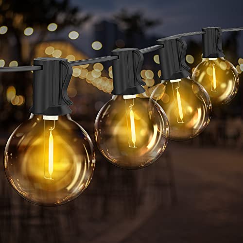 Lichterkette Außen, 34.5M LED Lichterketten Außen mit 65+3 G40 Birnen, Wasserdicht Outdoor Lichterkette Glühbirnen Außen/Innen für Garten Terrasse Hochzeiten Party Warmweiß von Qxmcov