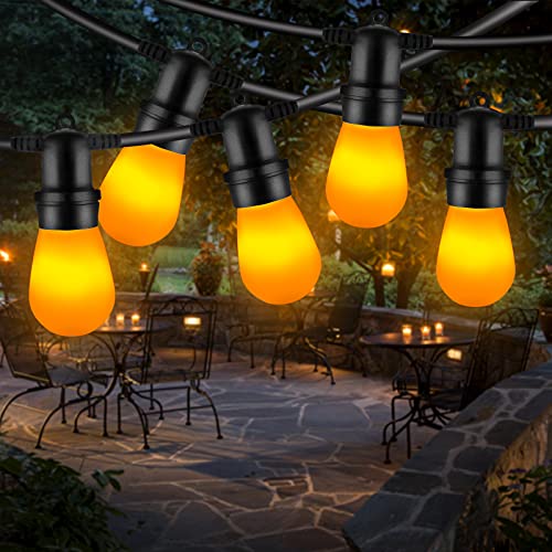 Qxmcov Lichterkette Außen, 14.63M Lichterkette Glühbirnen Außen mit 15 LED S14 Birnen, Outdoor Lichterkette IP65 Wasserdicht für Outdoor Indoor Deko Party Garten Balkon Hof von Qxmcov