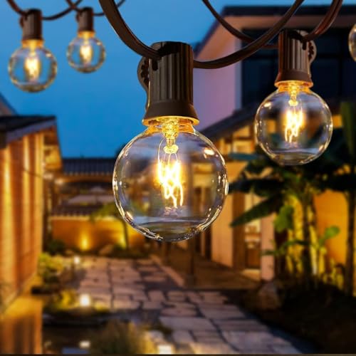 Qxmcov Lichterkette Außen, 9.5M Lichterkette Glühbirnen Außen mit 25+4 G40 Globe Birnen, Wetterfest Outdoor Lichterkette, Lichterkette Außen Innen für Garten Balkon Terrasse Party Camping von Qxmcov