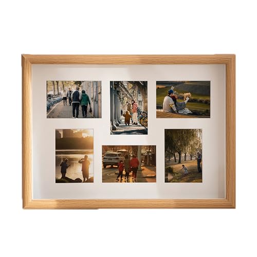 Rahmen für Bilder Holz 6-Gitter-Fotorahmen Fotocollage Rahmen-Display Tisch Desktop und Wandhänge für Home Office Decoration geeignet Bilderrahmen von Qxmiguel