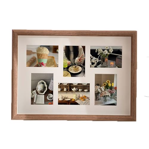 Rahmen für Bilder Holz 6-Gitter-Fotorahmen Fotocollage Rahmen-Display Tisch Desktop und Wandhänge für Home Office Decoration geeignet Bilderrahmen von Qxmiguel