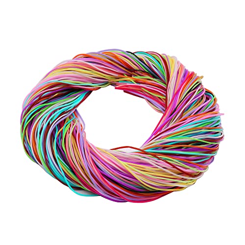 200 Stück Scoubidou Bänder Set, Flechtschnüre,Plastik Bänder Streifen mit Haken und Schlüsselringe für DIY Kunstwerk Handarbeit Armbänder, Schlüsselanhänger Schmuckherstellung von Qxsuse