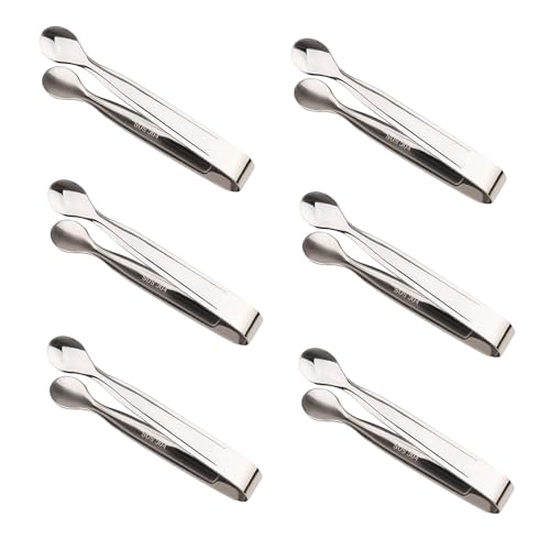 8 Stück Zangen Candybar,Candybar Süssigkeiten Behälter,Zuckerzange,Edelstahl Eiszange Set,Zange für Party,für Küche, Hochzeit, Bar, Party und büfett Grill Picknick (silvery) von Qxsuse