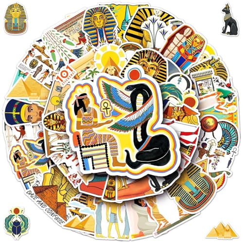 2 X 50 Stück Ägypten Aufkleber, Ägyptischer Pharao aufkleber, Pyramiden Mumie Aufkleber, Egypt Wasserfeste Sticker Set, für Auto Laptop Skateboard Fahrrad Motorrad Scrapbook aufkleber von Qxwuyazbryl