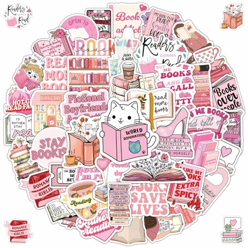 2 X 50 Stück Rosa Lesen Aufkleber, Bookish Sticker Set, Rosa Aufkleber, rosa graffiti aufkleber, für Wasserflaschen für Wasserflaschen, Scrapbook, Laptop, Für Erwachsene Und Jugendliche von Qxwuyazbryl