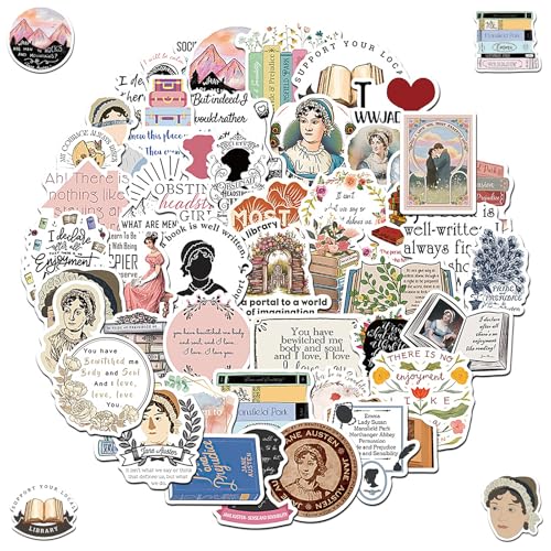 2 X 50 Stück Vintage Aufkleber, jane austen Aufkleber, Novelist Jane Austen Sticker Set, ästhetische aufkleber, für Kinder Mädchen Jugendliche, Scrapbooking Zubehör DIY Papierhandwerk 2 X 50 Stück Vintage Aufkleber, jane austen Aufkleber, Novelist Jane Austen Sticker Set, ästhetische aufkleber, für Kinder Mädchen Jugendliche, Scrapbooking Zubehör DIY Papierhandwerk von Qxwuyazbryl