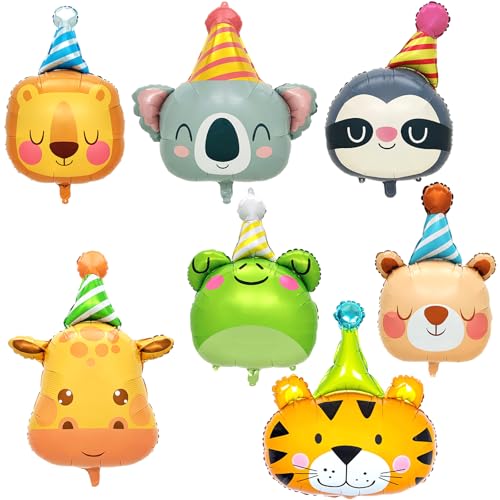 7 PCS Folienballon Tiere, Folienballon Geburtstag Tierkopf, XXL Folienballons Animals, Niedlich Folienballons Waldtiere, Helium Ballons für Junge Mädchen Kind party animals Geburtstag Party Deko 7 PCS Folienballon Tiere, Folienballon Geburtstag Tierkopf, XXL Folienballons Animals, Niedlich Folienballons Waldtiere, Helium Ballons für Junge Mädchen Kind party animals Geburtstag Party Deko von Qxwuyazbryl