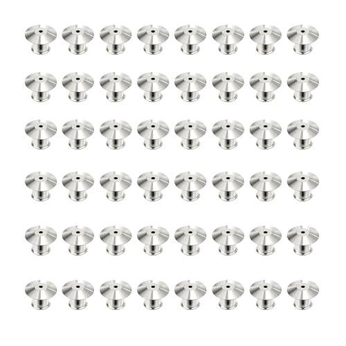 Verschlussstifte Metall Pin Keepers 50 Stück Rücken Lock Pin Verschluss für Schmuck Brosche Pins Namensschild Basteln DIY Kunsthandwerk, Silber von Qzakce
