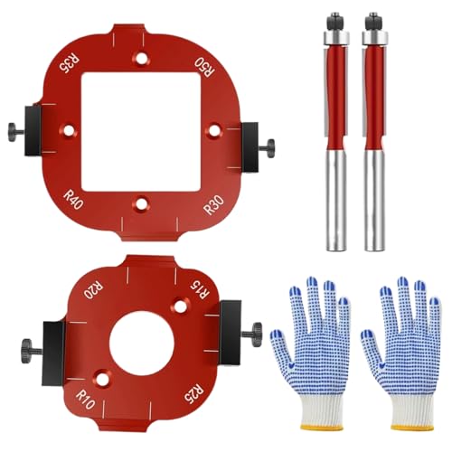 Routing-Schablone für abgerundete Ecken – doppelte Positionierungsschablone für Winkelbogen | gebogene Schnittführung aus Aluminiumlegierung für Tischlerei mit Befestigungssystem und Positionierung von Qzdtue