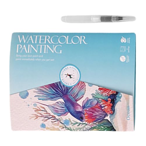 Watercolor Workbook, Malerei, Activity Book, Beginner Art Set, 7,48 x 5,67 Zoll, inklusive 12 Farbpalette und Bürste, zum Ausmalen, für Projekte in der Heimschule, auf Reisen Watercolor Workbook, Malerei, Activity Book, Beginner Art Set, 7,48 x 5,67 Zoll, inklusive 12 Farbpalette und Bürste, zum Ausmalen, für Projekte in der Heimschule, auf Reisen von Qzdtue