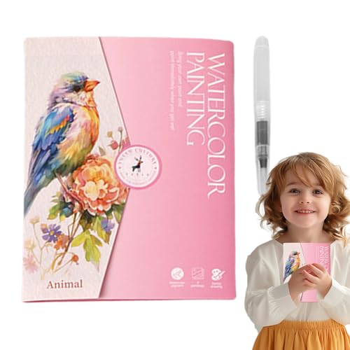 Watercolor Workbook, Malerei, Activity Book, Beginner Art Set, 7,48 x 5,67 Zoll, inklusive 12 Farbpalette und Bürste, zum Ausmalen, für Projekte in der Heimschule, auf Reisen Watercolor Workbook, Malerei, Activity Book, Beginner Art Set, 7,48 x 5,67 Zoll, inklusive 12 Farbpalette und Bürste, zum Ausmalen, für Projekte in der Heimschule, auf Reisen von Qzdtue