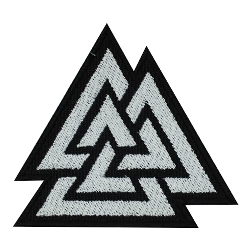 Valknut Dreiecke Vicking Schild Patch zum Aufbügeln oder Aufnähen, bestickt Valknut Dreiecke Vicking Schild Patch zum Aufbügeln oder Aufnähen, bestickt von R-CO