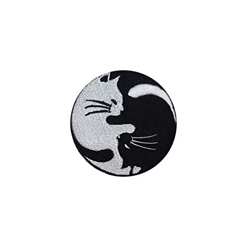 Yin-Yang-Katzenaufnäher Aufbügel Aufnäher Patches zum Aufbügeln oder Aufnähen Yin-Yang-Katzenaufnäher Aufbügel Aufnäher Patches zum Aufbügeln oder Aufnähen von R-CO