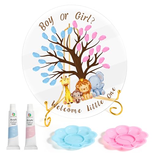 R HORSE Gender Reveal Fingerabdruck-Baum, Junge oder Mädchen, Party-Spiel, Safari-Tier, Babyparty, Gästebuch, Party-Ideen, Dekoration, Zubehör, Gastgeschenke, Andenken R HORSE Gender Reveal Fingerabdruck-Baum, Junge oder Mädchen, Party-Spiel, Safari-Tier, Babyparty, Gästebuch, Party-Ideen, Dekoration, Zubehör, Gastgeschenke, Andenken von R HORSE