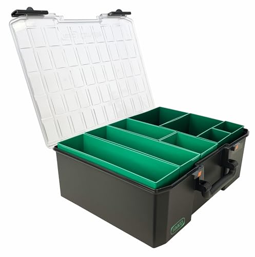 raaco CarryLite 150 5x10-8: Premium Sortierbox für Werkstatt, 8 Einsätze, Sortimentskasten & Sortierboxen für Kleinteile, Traglast 20 kg, Sichere Aufbewahrung, 33 x 41,3 x 14,7 cm von RAACO