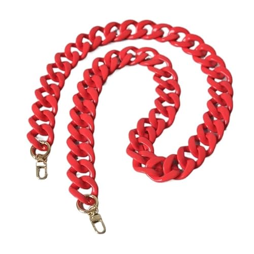 Taschenkette Mode Frau Tasche Zubehör Abnehmbare Teile Ersatzkette Weiß Grün Rot Luxus Strap Frauen Acryl Schulterketten Kette FüR Tasche (Color : Red 120) von RAAMKA