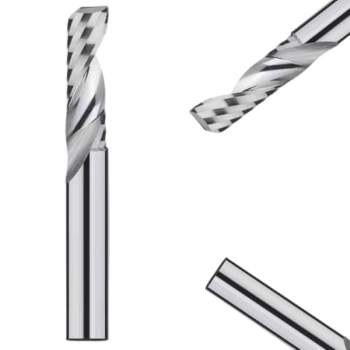 RACEL VHM Einzahnfräser Ø3–12 mm – CNC Einschneider für Aluminium, Kunststoff, Holz & MDF – DLC-beschichtet oder poliert, 55 HRC, 30° Schneidenwinkel (Poliert, Ø10x32x70 mm - Schaft = 10 mm) von RACEL