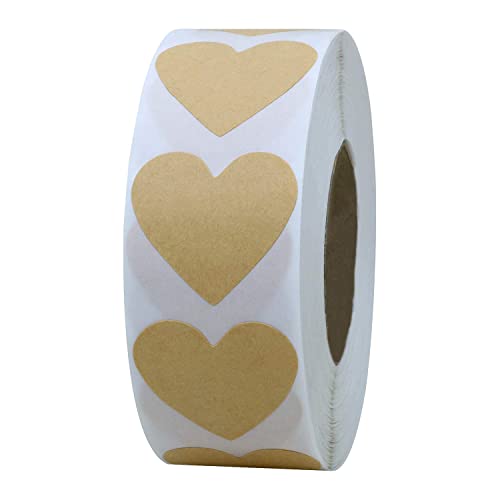 500 Stück Kraftpapier Herzform Aufkleber, 25 mm, selbstklebend, Geschenkanhänger, Aufkleber für Valentinstag, Hochzeit, Geburtstag, Party, Weihnachten, Geschenkverpackung, Bastelarbeiten, Umschläge 500 Stück Kraftpapier Herzform Aufkleber, 25 mm, selbstklebend, Geschenkanhänger, Aufkleber für Valentinstag, Hochzeit, Geburtstag, Party, Weihnachten, Geschenkverpackung, Bastelarbeiten, Umschläge von RADISOPH