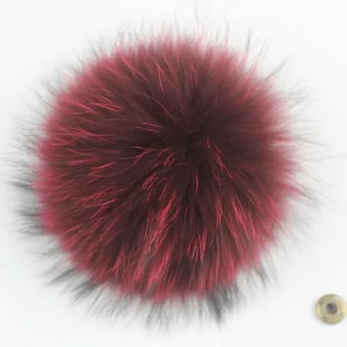 1Stk 15-16cm Fell Waschbär Pom Pom Riesige Fell Pompons Türkis Fell Weiß Schwarz Koralle Rosa Waschbär Echtfell Poms Pompom Für Mütze Beanie von RAEF