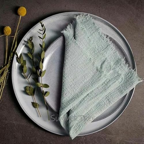 50 Stück Servietten, rustikale Baumwollgaze, 41 cm, Serviette, Musselin, Geschirrtuch, Abendessen, Retro-Käsetuch, Hochzeit, Partyzubehör, Leinen, Tischdekoration 50 Stück Servietten, rustikale Baumwollgaze, 41 cm, Serviette, Musselin, Geschirrtuch, Abendessen, Retro-Käsetuch, Hochzeit, Partyzubehör, Leinen, Tischdekoration von RAEF