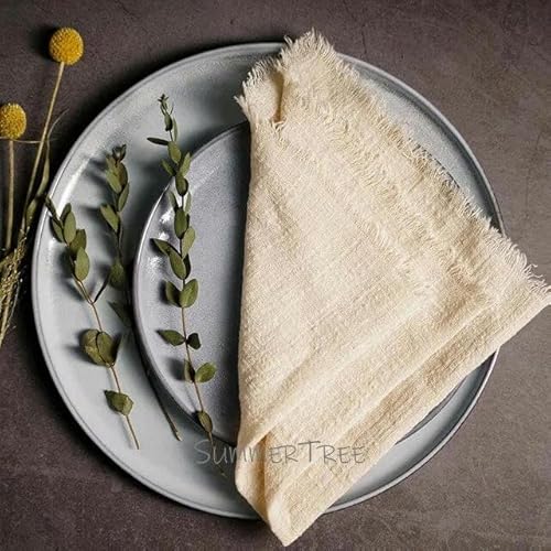 50 Stück Servietten, rustikale Baumwollgaze, 41 cm, Serviette, Musselin, Geschirrtuch, Abendessen, Retro-Käsetuch, Hochzeit, Partyzubehör, Leinen, Tischdekoration 50 Stück Servietten, rustikale Baumwollgaze, 41 cm, Serviette, Musselin, Geschirrtuch, Abendessen, Retro-Käsetuch, Hochzeit, Partyzubehör, Leinen, Tischdekoration von RAEF