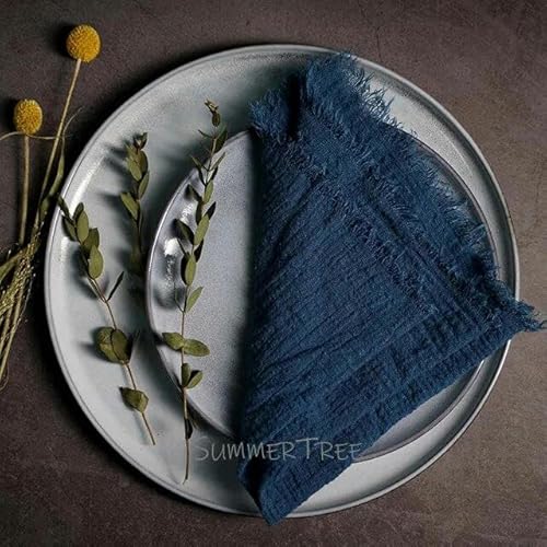 50 Stück Servietten, rustikale Baumwollgaze, 41 cm, Serviette, Musselin, Geschirrtuch, Abendessen, Retro-Käsetuch, Hochzeit, Partyzubehör, Leinen, Tischdekoration 50 Stück Servietten, rustikale Baumwollgaze, 41 cm, Serviette, Musselin, Geschirrtuch, Abendessen, Retro-Käsetuch, Hochzeit, Partyzubehör, Leinen, Tischdekoration von RAEF