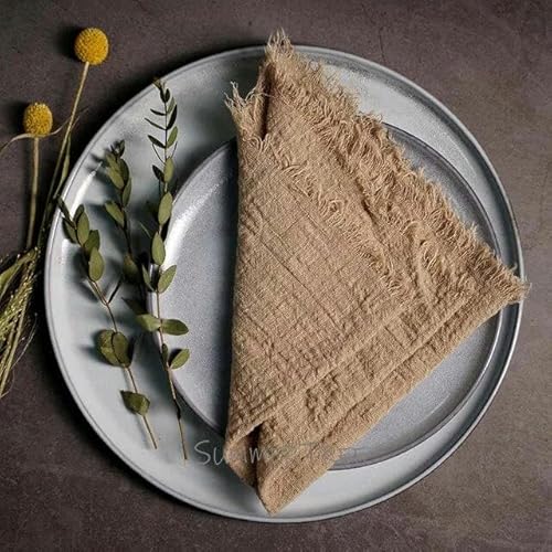 50 Stück Servietten, rustikale Baumwollgaze, 41 cm, Serviette, Musselin, Geschirrtuch, Abendessen, Retro-Käsetuch, Hochzeit, Partyzubehör, Leinen, Tischdekoration 50 Stück Servietten, rustikale Baumwollgaze, 41 cm, Serviette, Musselin, Geschirrtuch, Abendessen, Retro-Käsetuch, Hochzeit, Partyzubehör, Leinen, Tischdekoration von RAEF