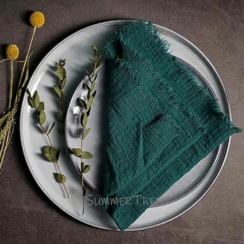 50 Stück Servietten, rustikale Baumwollgaze, 41 cm, Serviette, Musselin, Geschirrtuch, Abendessen, Retro-Käsetuch, Hochzeit, Partyzubehör, Leinen, Tischdekoration 50 Stück Servietten, rustikale Baumwollgaze, 41 cm, Serviette, Musselin, Geschirrtuch, Abendessen, Retro-Käsetuch, Hochzeit, Partyzubehör, Leinen, Tischdekoration von RAEF