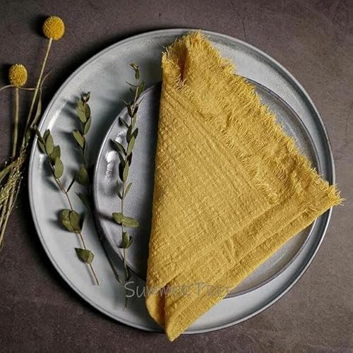 50 Stück Servietten, rustikale Baumwollgaze, 41 cm, Serviette, Musselin, Geschirrtuch, Abendessen, Retro-Käsetuch, Hochzeit, Partyzubehör, Leinen, Tischdekoration 50 Stück Servietten, rustikale Baumwollgaze, 41 cm, Serviette, Musselin, Geschirrtuch, Abendessen, Retro-Käsetuch, Hochzeit, Partyzubehör, Leinen, Tischdekoration von RAEF