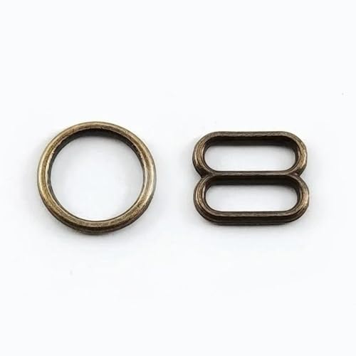 RAEF 20 Sätze (40 Stück) 6–20 mm Metall-Bikini-Schnalle, O-Ring, Verstellbarer Schieber, Verbinder, Verschluss, BH, Unterwäsche, Haken, DIY-Schlinge, Nähzubehör von RAEF