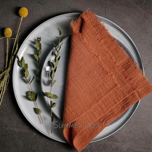 RAEF 50 Stück Servietten Baumwollgaze 30 cm Serviette Musselin Geschirrtücher Abendessen Retro Käsetuch Hochzeit Party Rustikale Tischdekoration 16 Zoll von RAEF