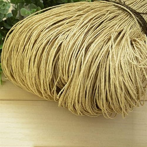 RAEF 500g 600meter Sommer Bast Garn Häkeln Natürliche Papier Stroh Fäden Handwerk Für DIY Stricken Hut Handtasche Geldbörse Korb Rattan Material von RAEF