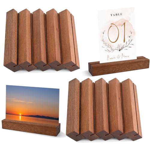 RAFIYU 10 Stück Kartenhalter Holz, Ebenholz Ständer als Tischkartenhalter, Menükartenhalter, Fotohalter, Postkartenhalter, Preisschilder Aufsteller, für Hochzeiten, Restaurants, Bankette und Partys RAFIYU 10 Stück Kartenhalter Holz, Ebenholz Ständer als Tischkartenhalter, Menükartenhalter, Fotohalter, Postkartenhalter, Preisschilder Aufsteller, für Hochzeiten, Restaurants, Bankette und Partys von RAFIYU