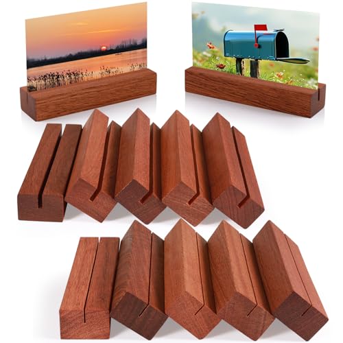 RAFIYU 10 Stück Kartenhalter Holz, Fotokartenhalter aus Ebenholz für Hochzeiten, Bankette und Partys, 1mm + 3mm Schlitze für Unterschiedliche Stärken von Tischkarten, Speisekarten, Fotos, Postkarten RAFIYU 10 Stück Kartenhalter Holz, Fotokartenhalter aus Ebenholz für Hochzeiten, Bankette und Partys, 1mm + 3mm Schlitze für Unterschiedliche Stärken von Tischkarten, Speisekarten, Fotos, Postkarten von RAFIYU