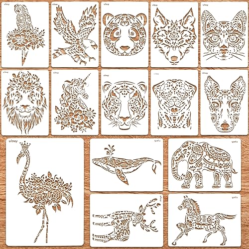 RAFIYU 15 Stücke Schablonen Textilgestaltung, Malschablonen Kinder, Wiederverwendbare Tiere Schablonen zum Malen,Waschbar Tiermalerei Schablone,Malerei Vorlage Zubehör für DIY Scrapbooking(30 * 22cm) RAFIYU 15 Stücke Schablonen Textilgestaltung, Malschablonen Kinder, Wiederverwendbare Tiere Schablonen zum Malen,Waschbar Tiermalerei Schablone,Malerei Vorlage Zubehör für DIY Scrapbooking(30 * 22cm) von RAFIYU