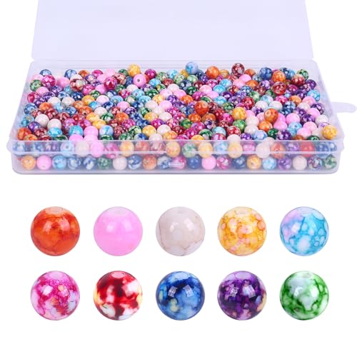 RAFIYU 550 Stück perlen für armbänder,8mm bunte perlen zum auffädeln, Mehrfarbig Schmuckperlen selber machen set,edelstein bastelperlen für Armbänder, Halsketten, Kleidung und Schmuckherstellung RAFIYU 550 Stück perlen für armbänder,8mm bunte perlen zum auffädeln, Mehrfarbig Schmuckperlen selber machen set,edelstein bastelperlen für Armbänder, Halsketten, Kleidung und Schmuckherstellung von RAFIYU